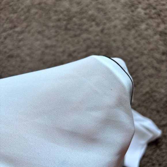 ⭐️⭐️⭐️Worthington NWT Womens Long Sleeve Soft Blouse Wht Blk Tipping size Large - Picture 10 of 10